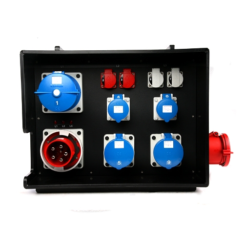 Distro Box 4125 > 1x2125 2x263 2x232 4xSchuko Digital VA Meter RCD Looped