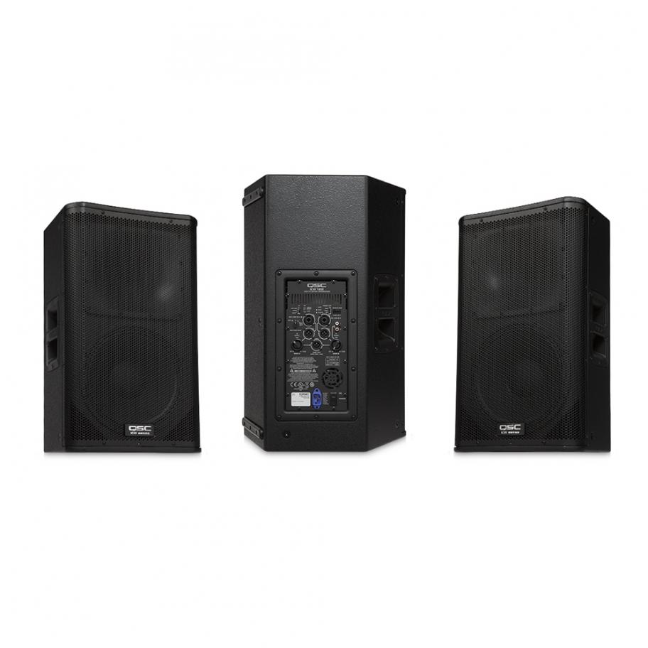 QSC KW122 2 x Active Speakers with Stands