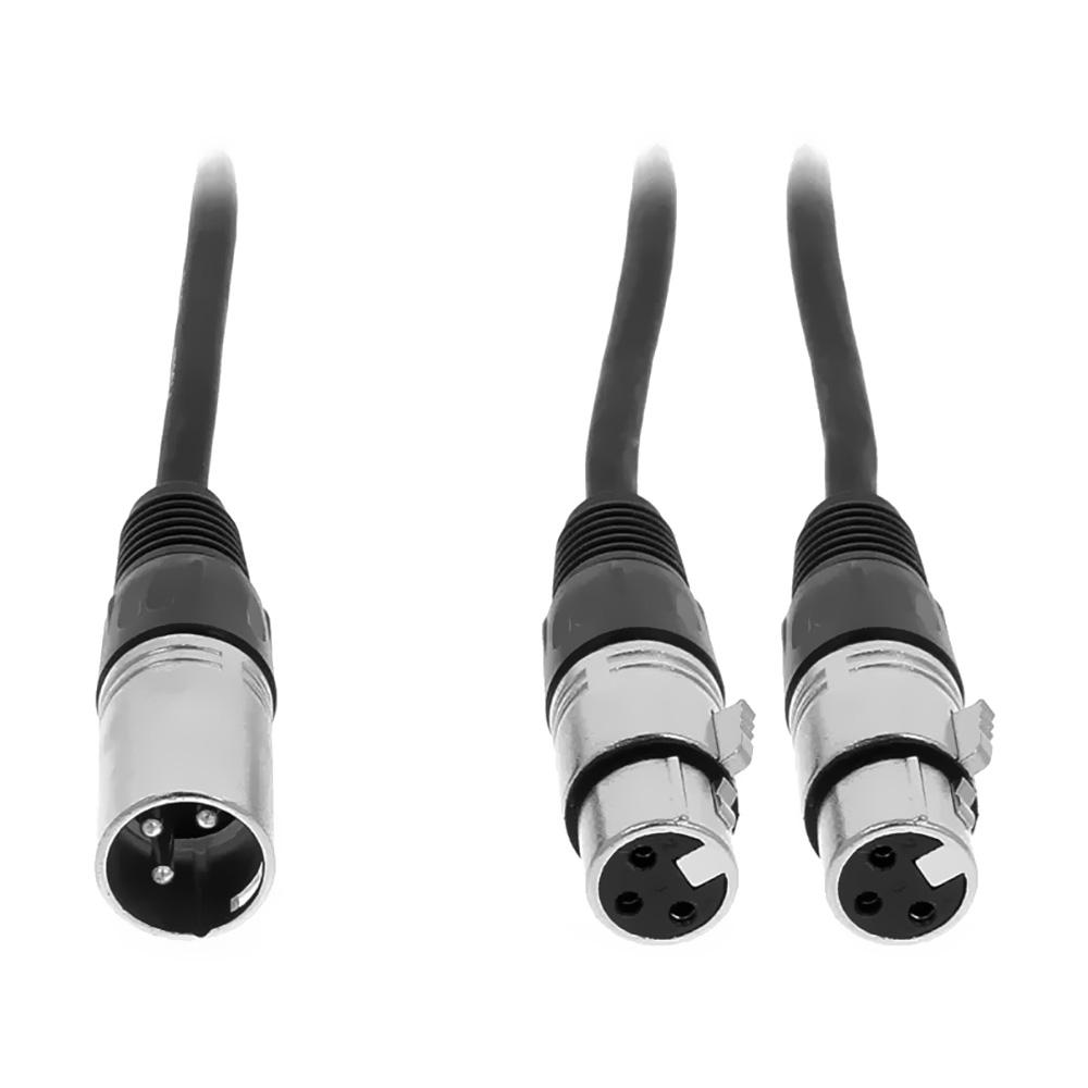 XLR 3-Pin Male > 2 x XLR 3-Pin Female 1.5m