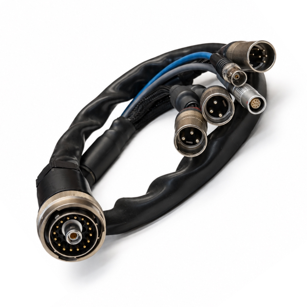 SSV Multicore Adapter Cable Female > Male 2x3-Pin XLR /1x6-Pin XLR /1xBNC 3G /1x10-Pin Lemo 230cm