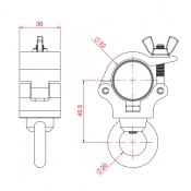 32mm Clamp with Eye Nut image 2