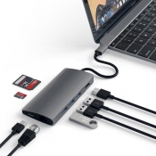 Satechi USB-C Multiport V2 USB-C > 1x USB-C 3x USB-A 1x HDMI 1x Ethernet 1x SD-Card 1x MicroSD Card image 3